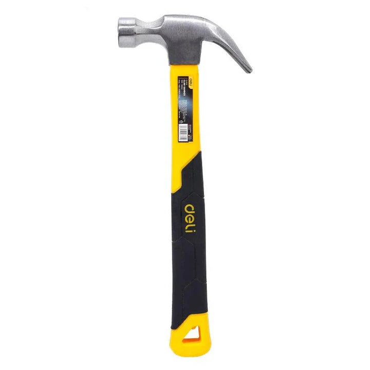 Deli Fibre Handle Claw Hammer - a premium-quality tool designed for Kiwi DIYers and tradies, featuring a durable steel construction, ergonomic dual-colour grip, and versatile claw design.