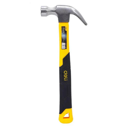 Deli Fibre Handle Claw Hammer - a premium-quality tool designed for Kiwi DIYers and tradies, featuring a durable steel construction, ergonomic dual-colour grip, and versatile claw design.