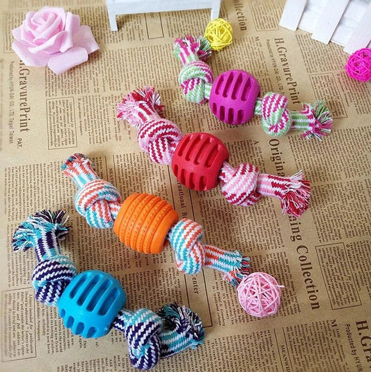 Colorful cotton rope toy for dogs in various sizes, designed for play and exercise for Kiwi canines