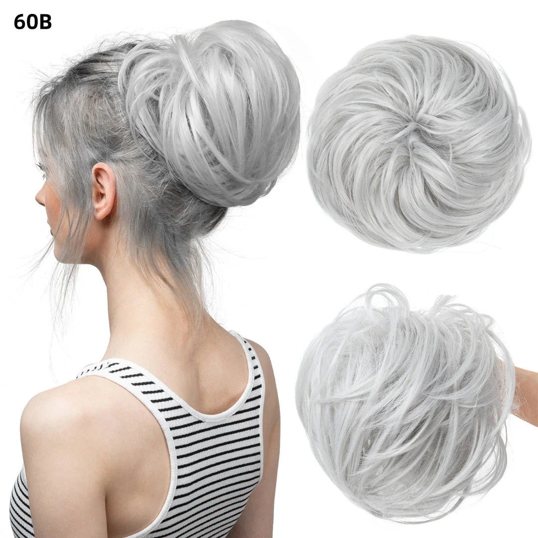 Fluffy and natural-looking hair bun made from premium domestic silk for easy, effortless updos