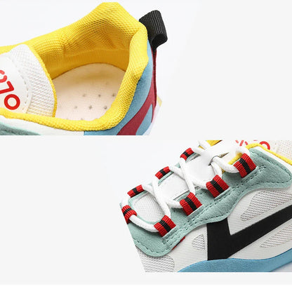 Stylish and comfortable women's sports shoes with thick, supportive soles in a trendy, hollow design