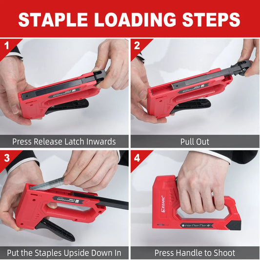 Versatile DIY Hand Staple Gun Kit with Ergonomic Design, Powerful Metal Structure, and Quick Staple Reloading