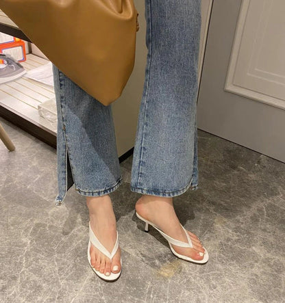 Flip-Toe Stone Sandals and Slippers in White, Yellow, and Black - Premium Kiwi Summer Footwear