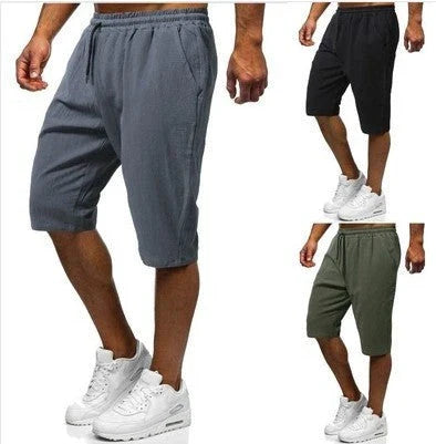 Men's casual cotton and linen cropped pants in various colors, perfect for the Kiwi lifestyle