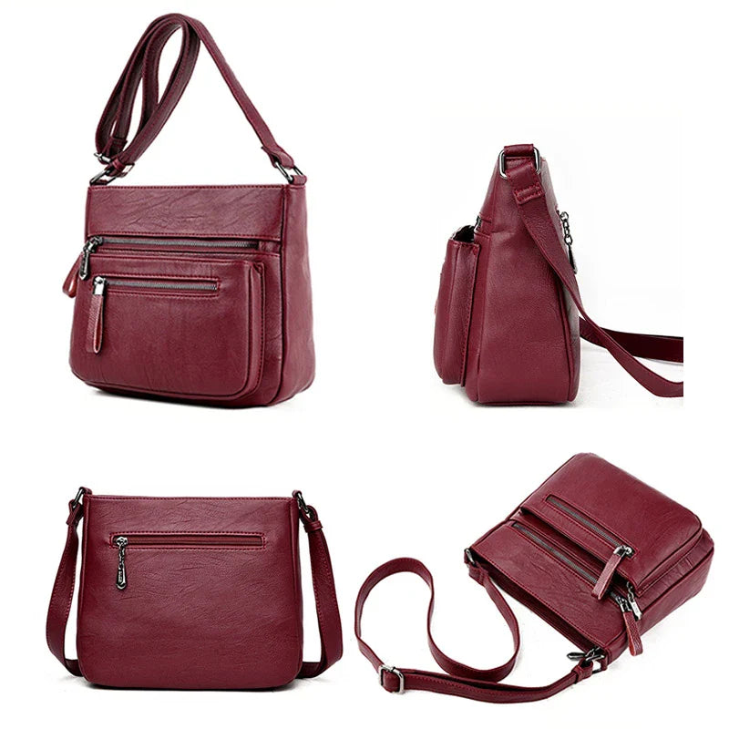 Soft leather shoulder bag in a classic box shape with a trendy tote silhouette, perfect for the modern Kiwi mum