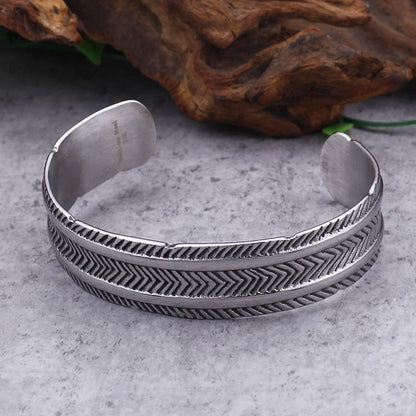 Stylish men's retro stainless steel bracelet with geometric design, perfect for the modern Kiwi bloke