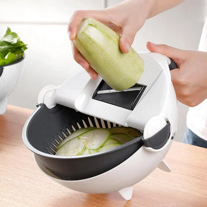 Versatile 2-in-1 Vegetable Slicer and Fruit Strainer - a compact and efficient kitchen tool that combines multiple functions into one