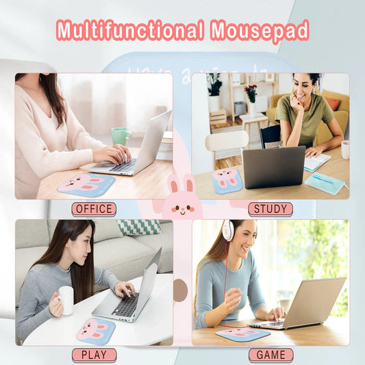 Cute square mouse pad with adorable animal-themed design, providing smooth tracking and non-slip stability for your workspace