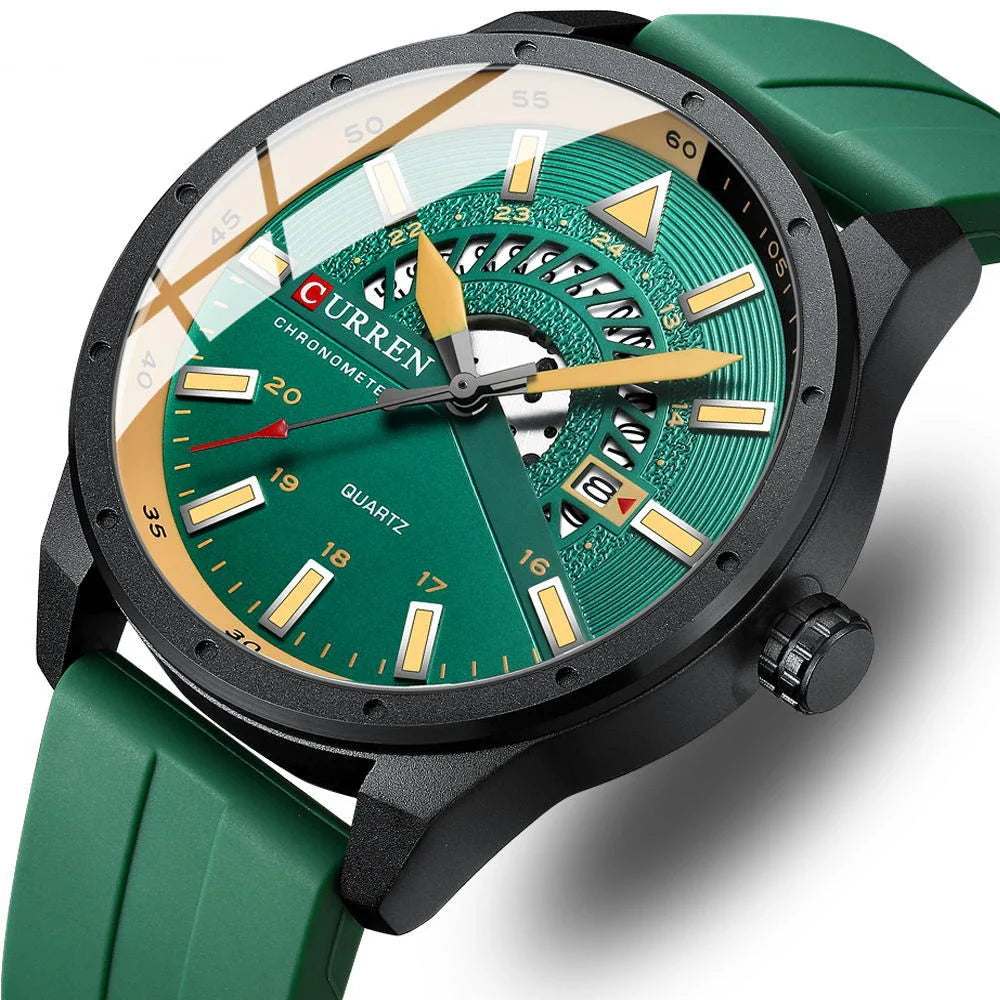 Stylish Kiwi Casual Watch with Silicone Strap, Scratch-Resistant Glass, and Quartz Movement