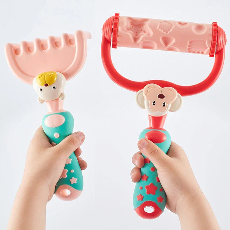 Colorful beach toy set with shovels, sand molds, and a convenient carry bag for outdoor fun