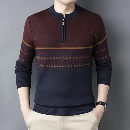 A stylish half-turtleneck sweater in a gray colour, designed for the autumn and winter seasons.