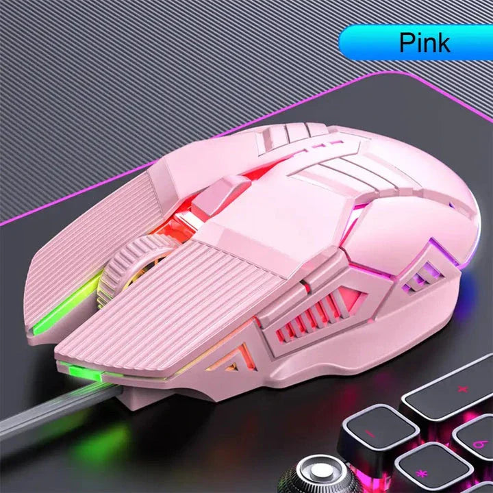 Ergonomic RGB Wired Gaming Mouse with adjustable DPI, comfortable design, and vibrant backlighting for immersive gaming sessions