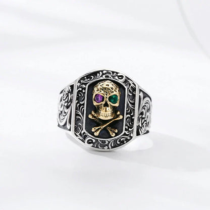 A premium 925 sterling silver skull ring with an adjustable design, perfect for expressing your unique Kiwi style