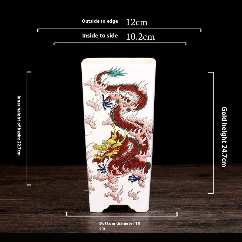 Stylish square ceramic planter in white, suitable for growing asparagus fern, orchids, and herbs on balconies or patios.