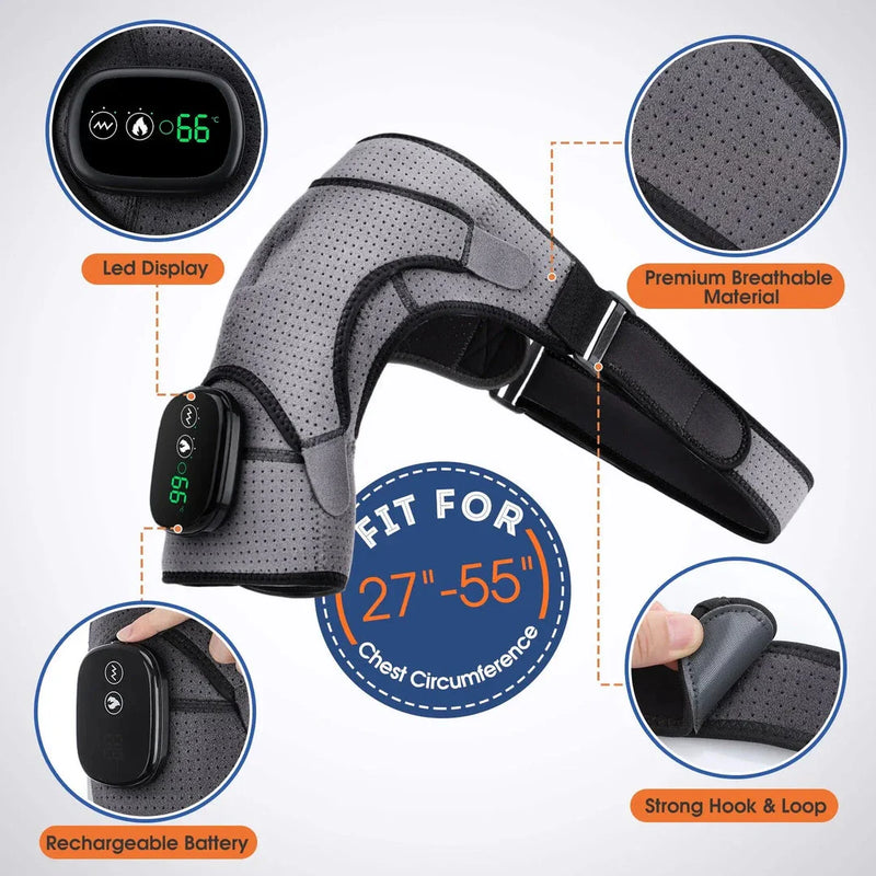 Shopfluxpro NZ 3-Level Heated Vibrating Shoulder Massager for Sore Muscles & Joints