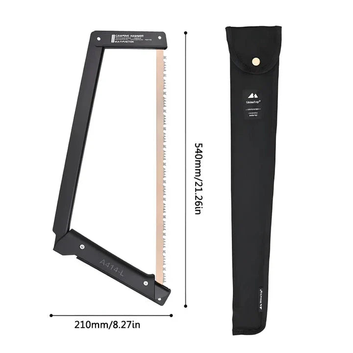 Sturdy long blade hand saw with folding design, high manganese steel blade, and comfortable nylon grip