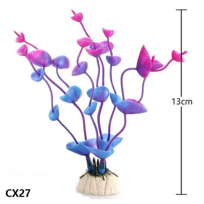 Artificial underwater grass decoration for aquariums, made of durable PVC with realistic-looking green fronds.