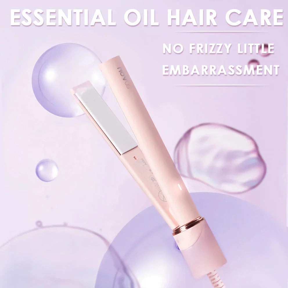 Versatile 2-in-1 Mini Ceramic Hair Styler for Straightening and Curling Hair