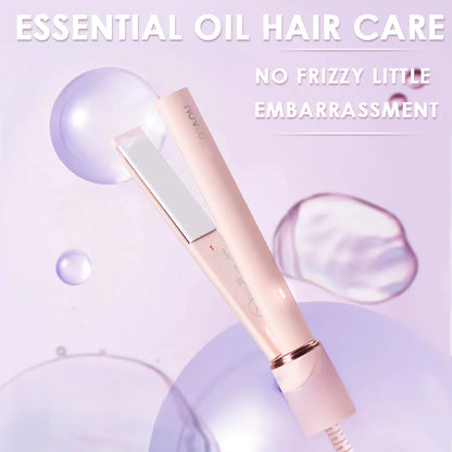 Versatile 2-in-1 Mini Ceramic Hair Styler for Straightening and Curling Hair