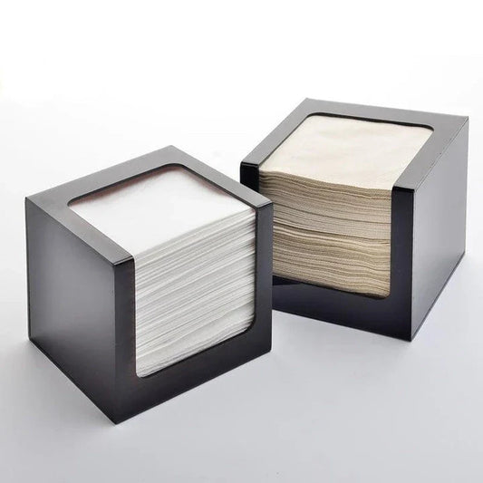 Minimalist acrylic table napkin storage box with pull-out drawer design