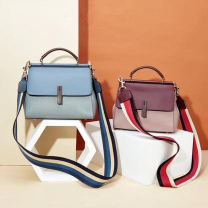 Stylish Stitching Bag: Premium Kiwi-made handbag with two-layer cowhide, stitching detail, and spacious, organized interior