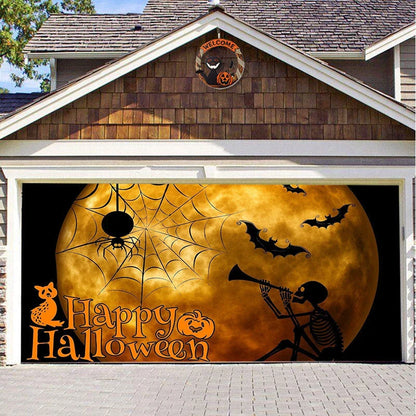 Halloween Hanging Cloth Garage Door Backdrop in abstract geometric pattern