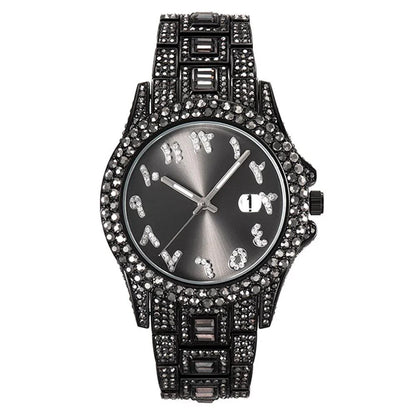 Elegant Kiwi-approved waterproof watch with diamond-encrusted dial and gold-plated strap