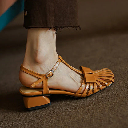 Timeless leather gladiator sandals with square heels, perfect for the modern Kiwi lifestyle