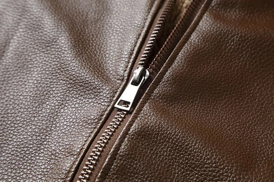 Men's Leather Lapel Fleece Padded Coat in black, available in a range of sizes for the modern Kiwi gentleman