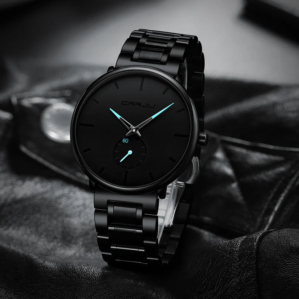 Sleek and modern stainless steel waterproof watch with various coloured needles, designed for the active New Zealand lifestyle.