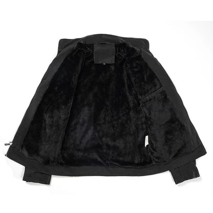 Men's PU Leather Jacket with Stand Collar in Black - Stylish and Durable Outerwear for Kiwi Blokes