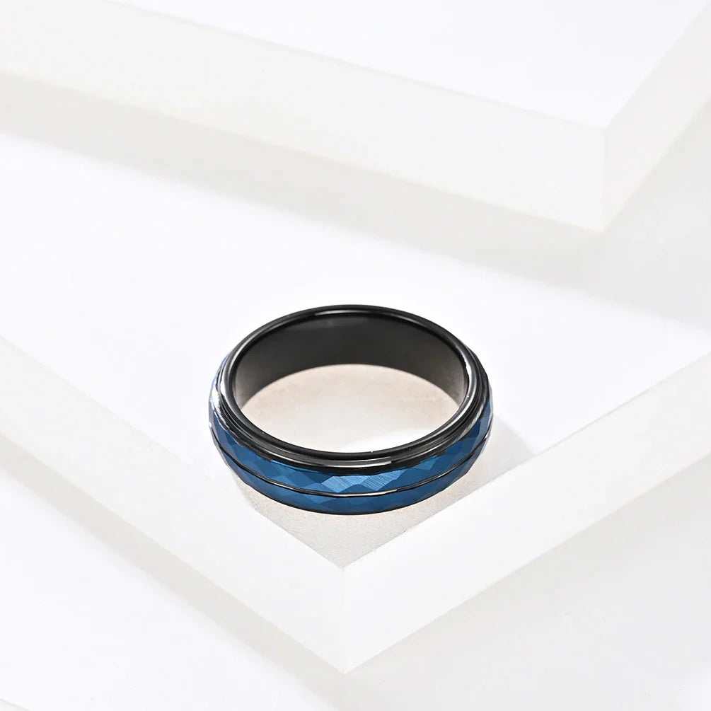 Sleek black tungsten steel ring with a diamond-accented turtle design, a stylish accessory for the modern Kiwi lifestyle