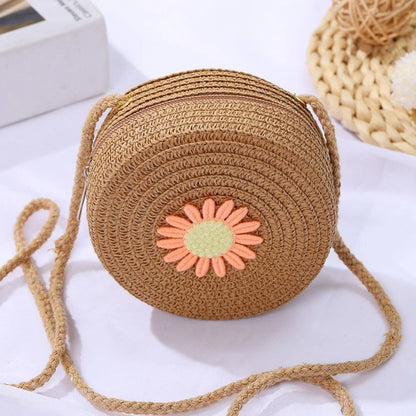 Rattan handmade crossbody bag in a vibrant, candy-coloured hue, perfect for summer adventures in New Zealand