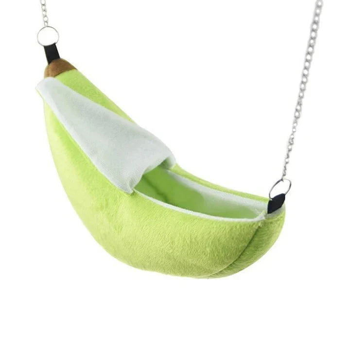 Trendha Banana Hammock - A cozy pet retreat crafted from soft New Zealand fleece in a unique Kiwiana design