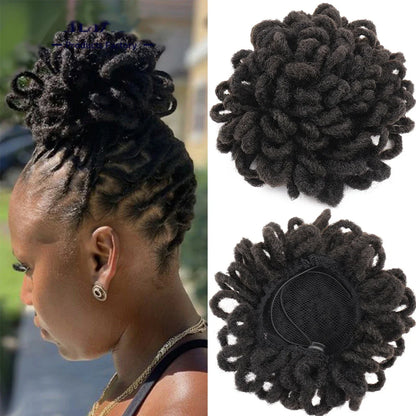 A stylish and eco-friendly Afro Hair Bag with adjustable drawstring, suitable for various hairstyles like buns, dreadlocks, and Afros.