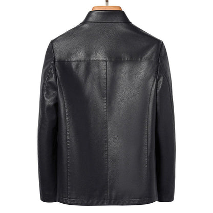 Eco-friendly leather jacket with sleek diamond pattern design, suitable for Kiwi gentlemen