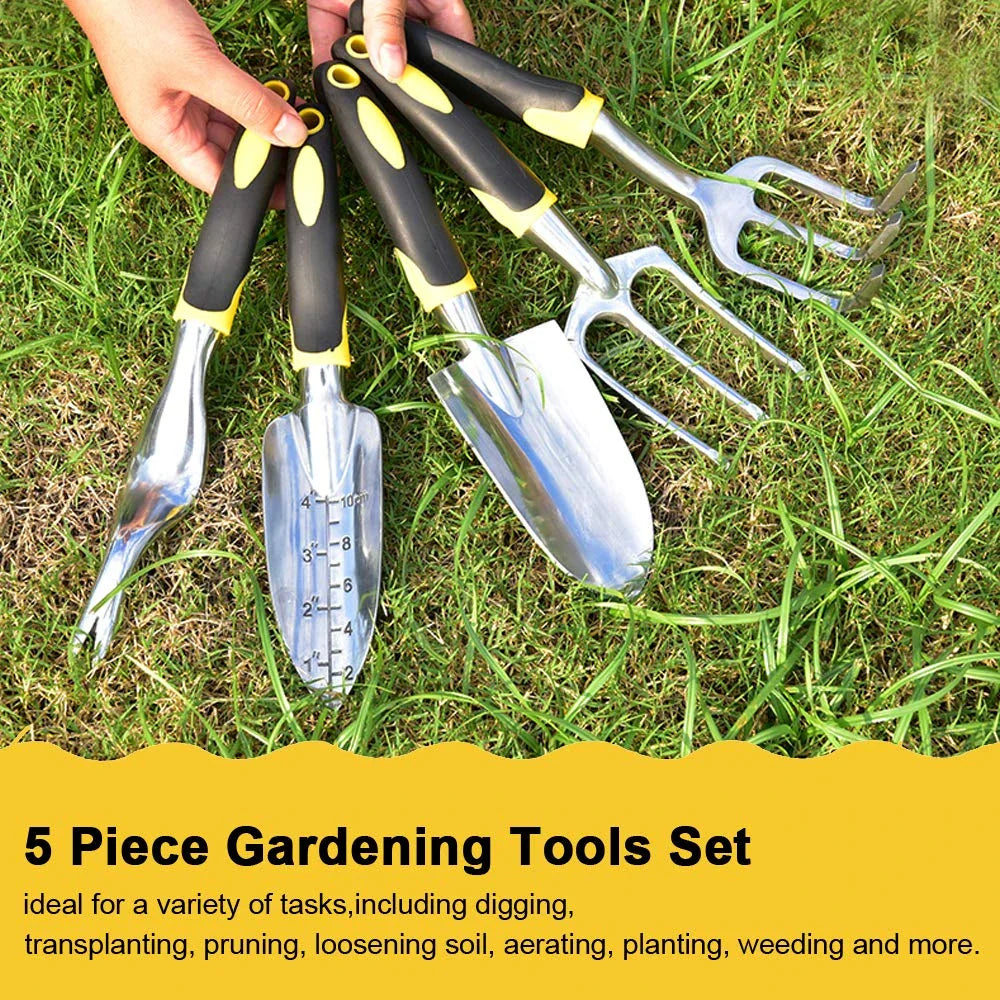 Garden Tool Essentials Set with stainless steel tools and protective gloves, designed for comfortable and productive gardening in New Zealand