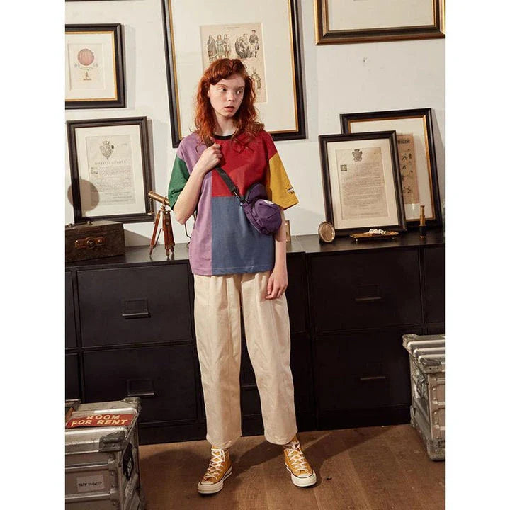 Shopfluxpro NZ Timeless Vintage Cotton Tee with Embroidered Cuffs