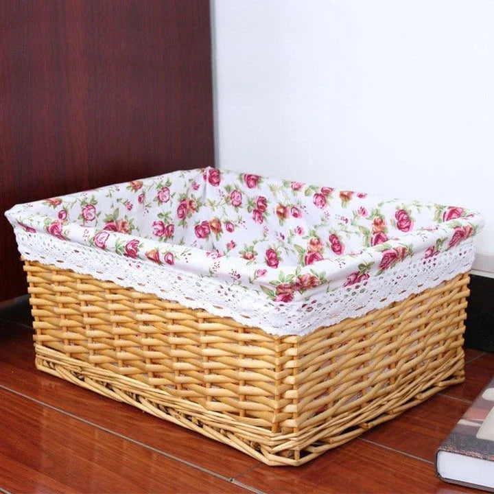 Handcrafted rattan storage basket with natural fibre design, perfect for organising and decorating Kiwi homes