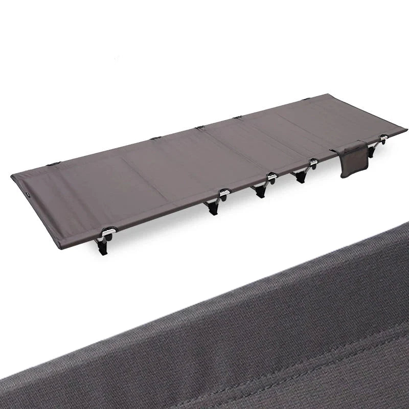 Durable Kiwi Outdoor Folding Camping Cot with sturdy aluminum frame and comfortable canvas surface