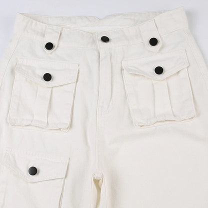 Durable multi-pocket straight leg jeans in white color, designed for the active Kiwi lifestyle