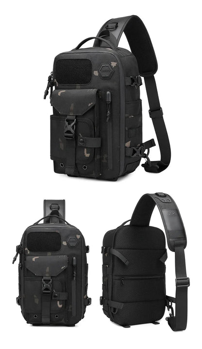 A rugged, waterproof crossbody bag with an adjustable, telescopic design for active Kiwi men