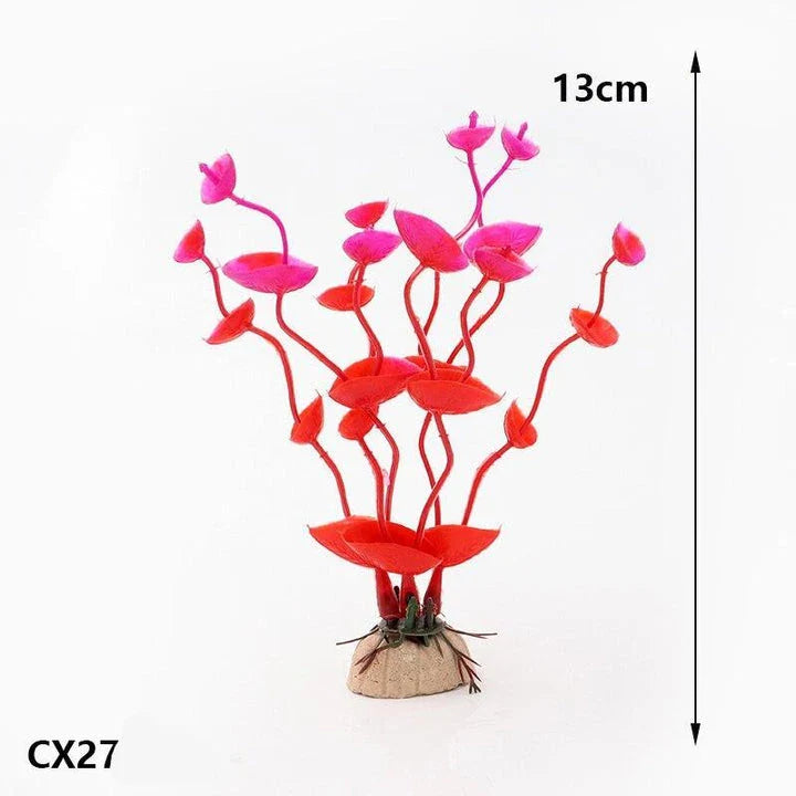 Artificial underwater grass decoration for aquariums, made of durable PVC with realistic-looking green fronds.