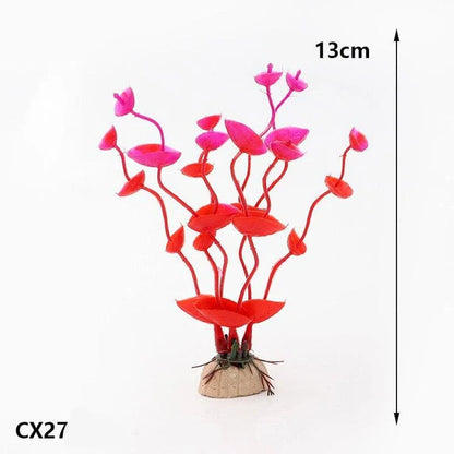 Artificial underwater grass decoration for aquariums, made of durable PVC with realistic-looking green fronds.