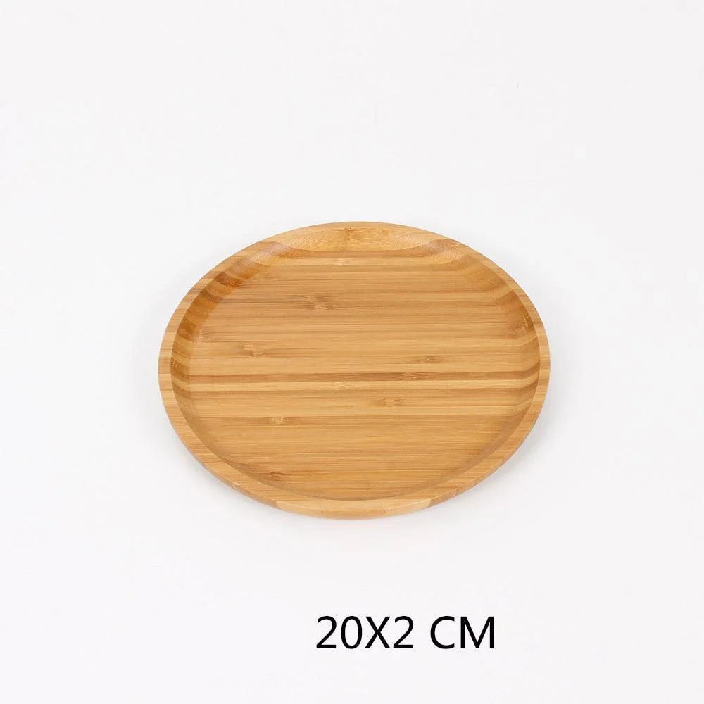 Bamboo serving tray with a sleek, minimalist design for serving food, drinks, or as a decorative piece in a modern kitchen