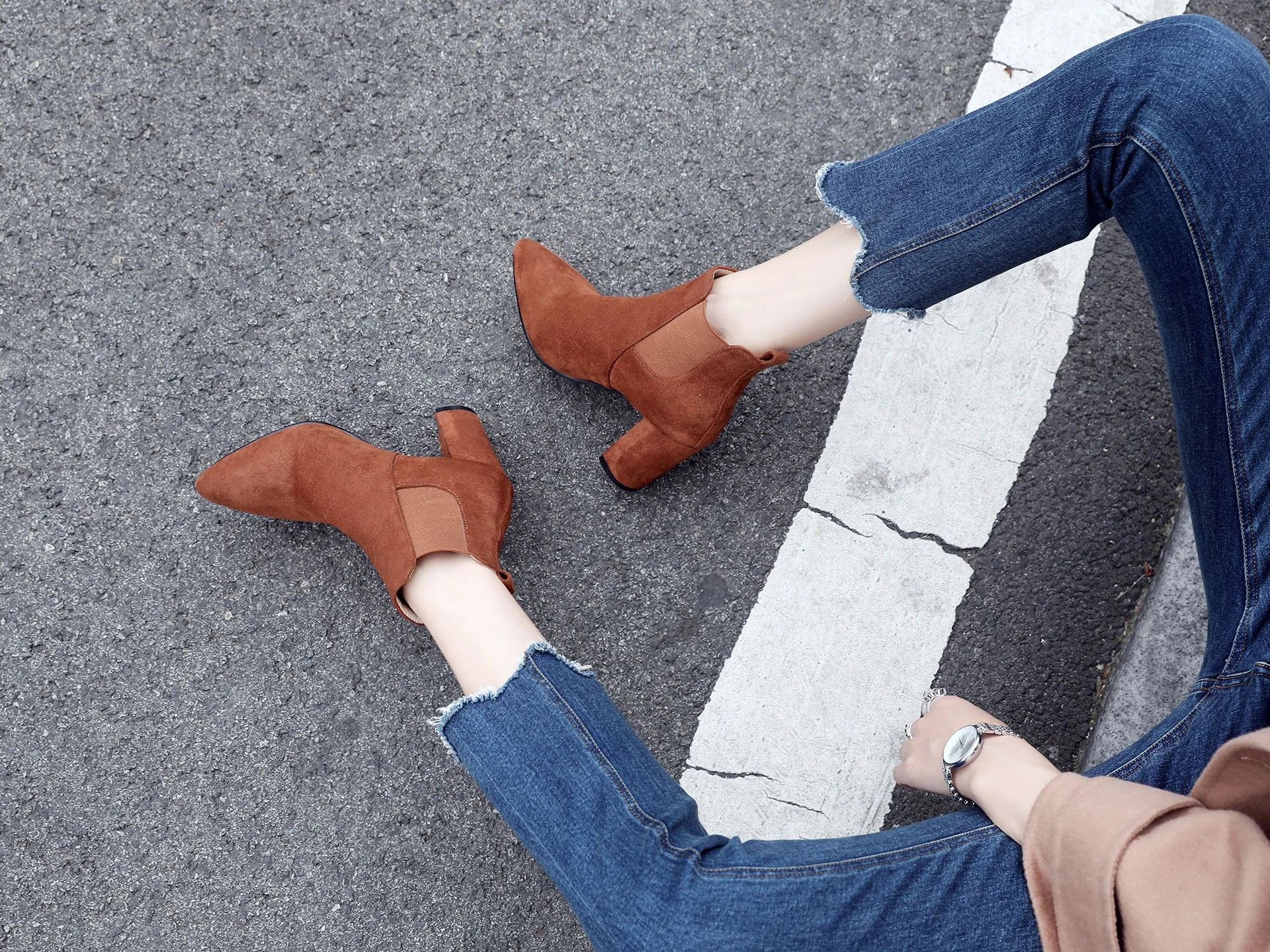 Stylish frosted ankle booties with a matte finish, durable rubber sole, and a flattering 7cm heel for the active Kiwi lifestyle.