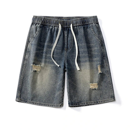 Sustainable Kiwi-made denim shorts in a classic straight-leg silhouette with a vintage wash