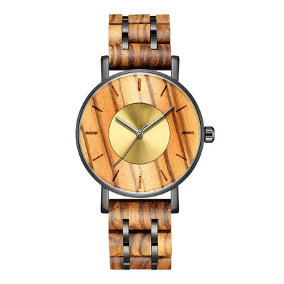 A premium alloy and wood watch with a spiral crown, perfect for Kiwi summer adventures