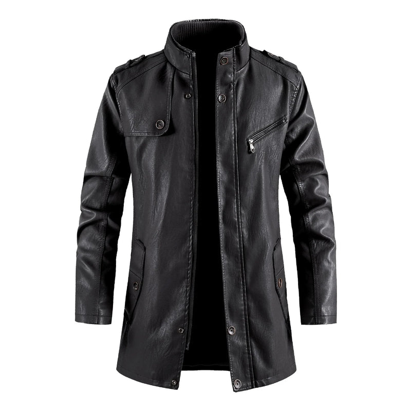 Shopfluxpro NZ Stylish Kiwi Men's Leather Standing Collar Jacket