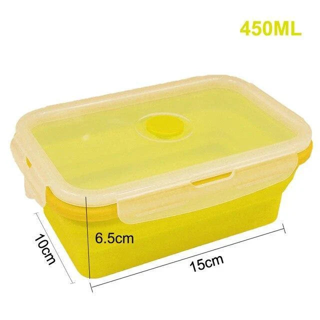 Folding silicone food storage containers in various sizes and colors, perfect for Kiwi kitchens